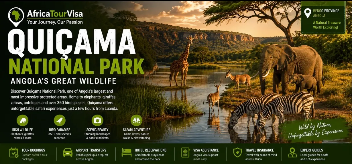 Quiçama National Park landscape and wildlife in Angola
