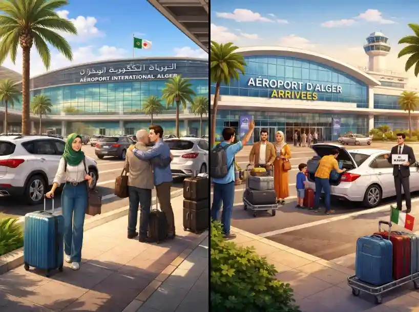 Algiers airport pickup corridor