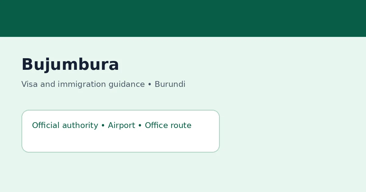 Visa and immigration planning in Bujumbura, Burundi