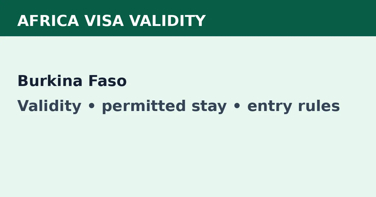 Burkina Faso visa validity and permitted-stay guide