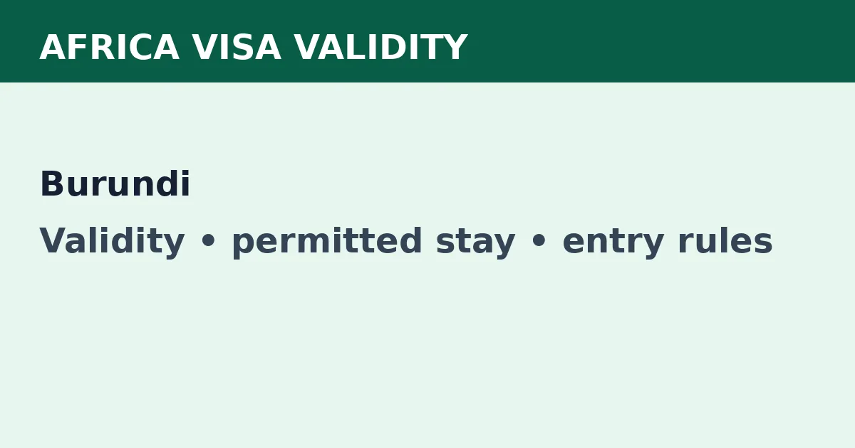 Burundi visa validity and permitted-stay guide