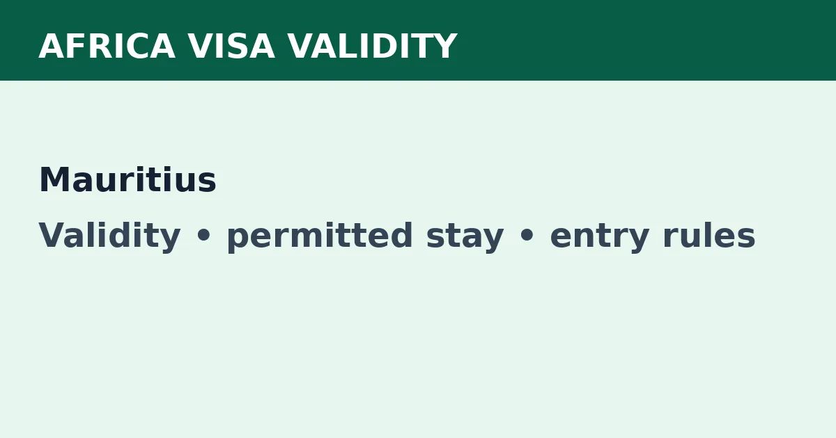 Mauritius visa validity and permitted-stay guide