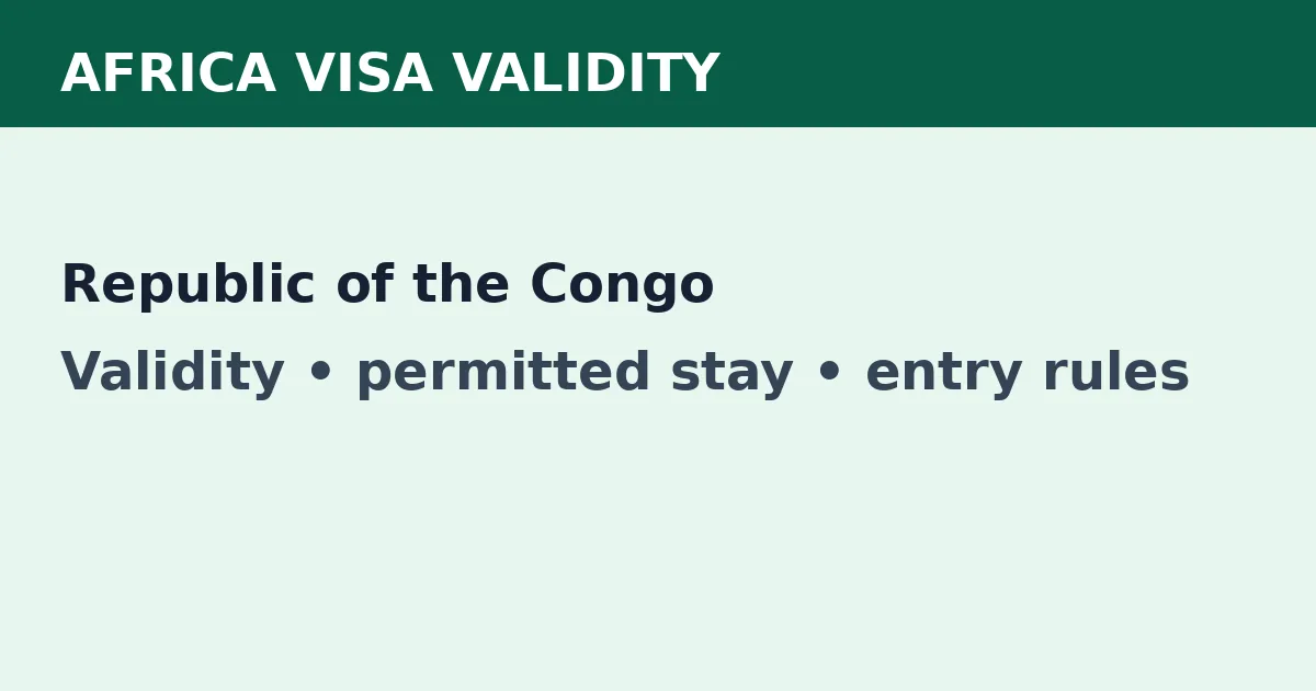 Republic of the Congo visa validity and permitted-stay guide